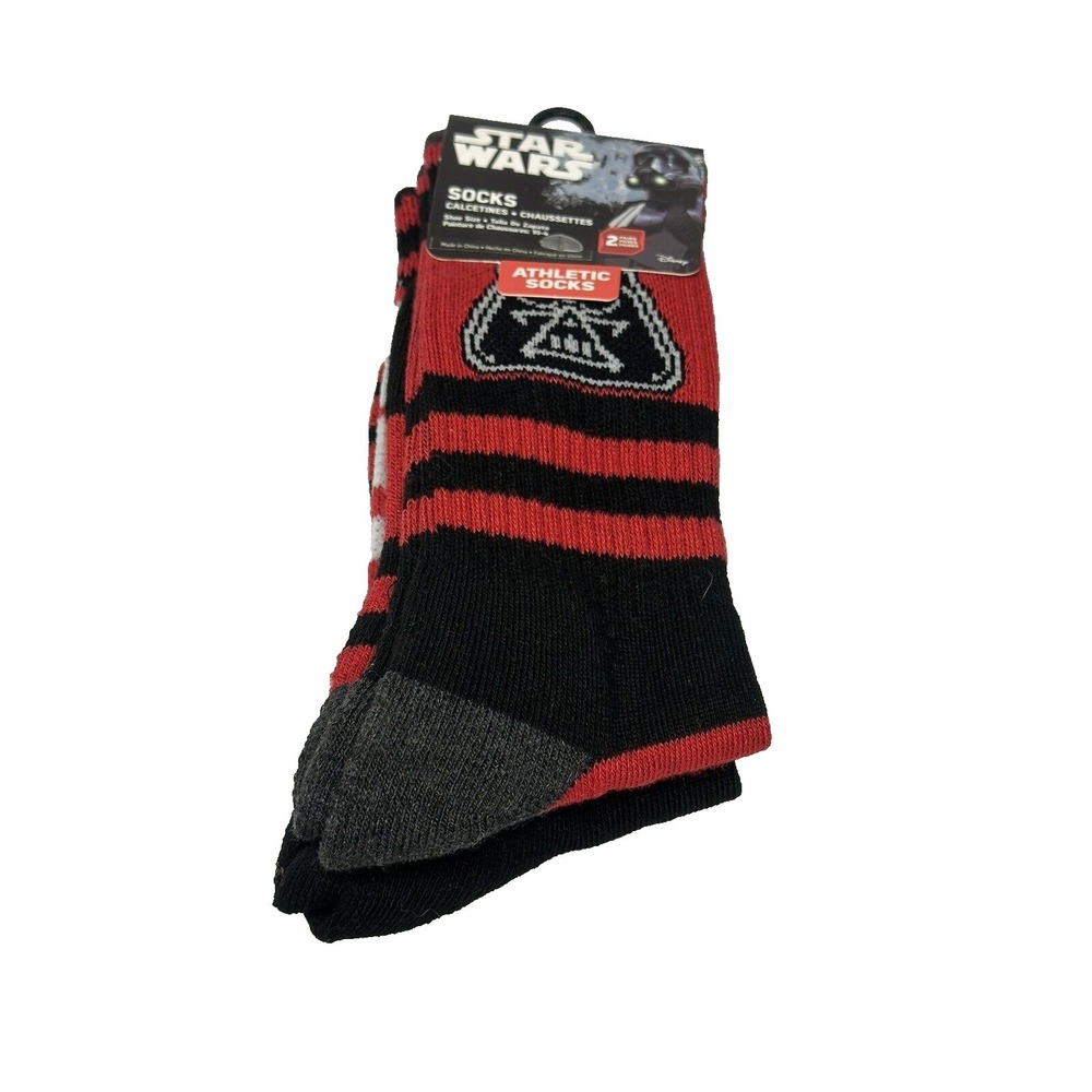 STAR WARS boys athletic crew socks 2 pairs size 10-4